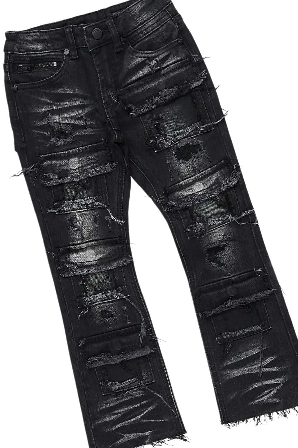 Boys Member Red/Black Hoodie/Stacked Flare Jean Set