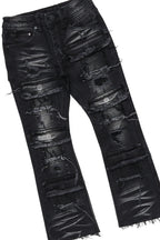 Boys Member Red/Black Hoodie/Stacked Flare Jean Set