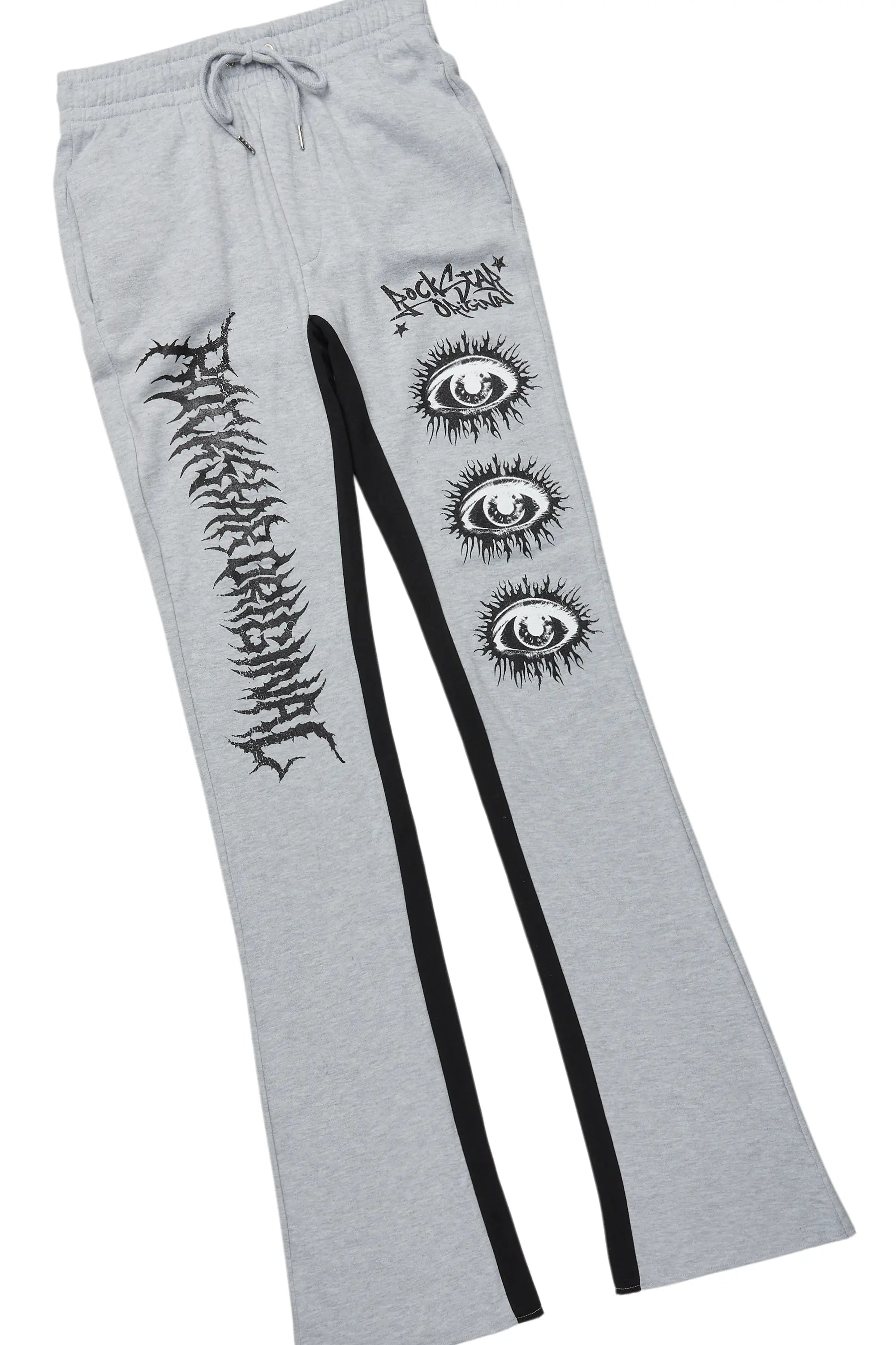All Seeing Eyes White/Grey Long Sleeve T-Shirt/Baggy Pant Set