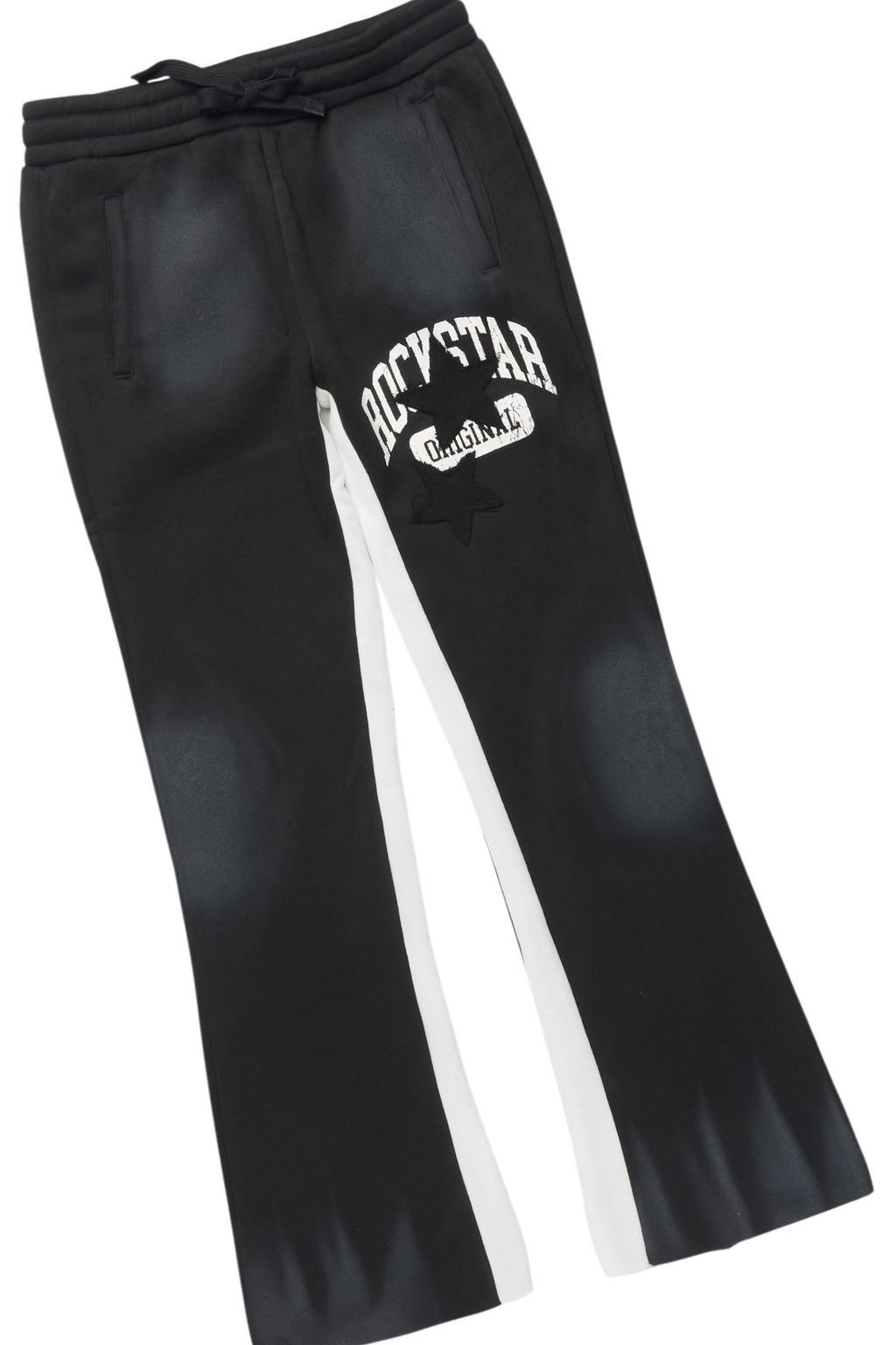 Girls Danika Black Fleece Stacked Track Set