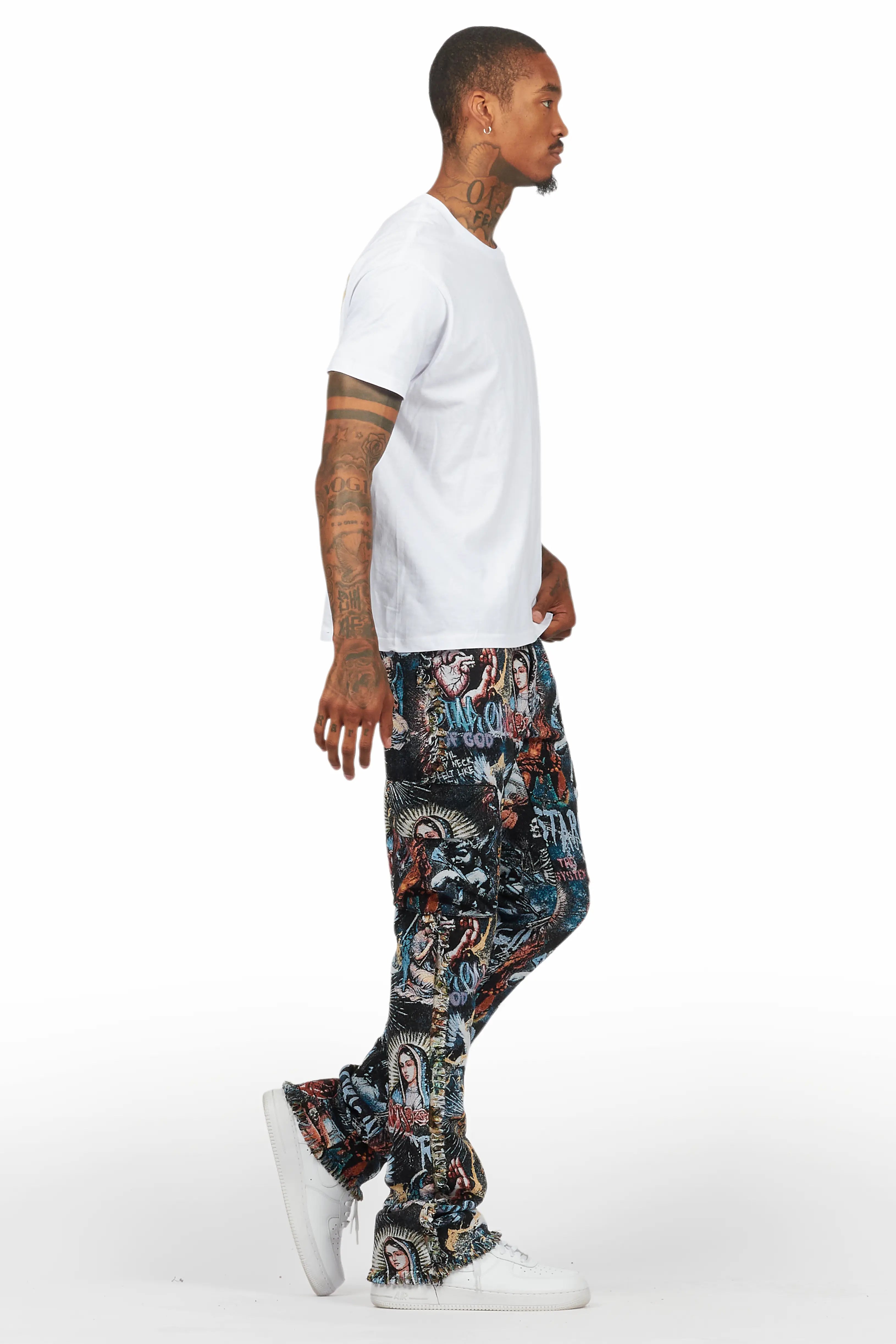 Dalai Multi Stacked Tapestry Flare Jean