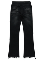 Boys Valko Black/Orange Roller Paint Stacked Flare Jean