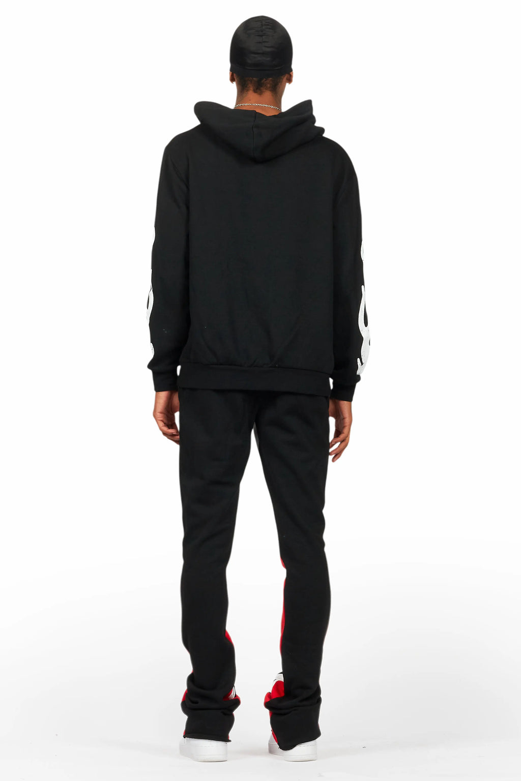 Amos Black/Red Hoodie/Stacked Flare Pant Set