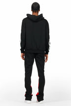 Amos Black/Red Hoodie/Stacked Flare Pant Set