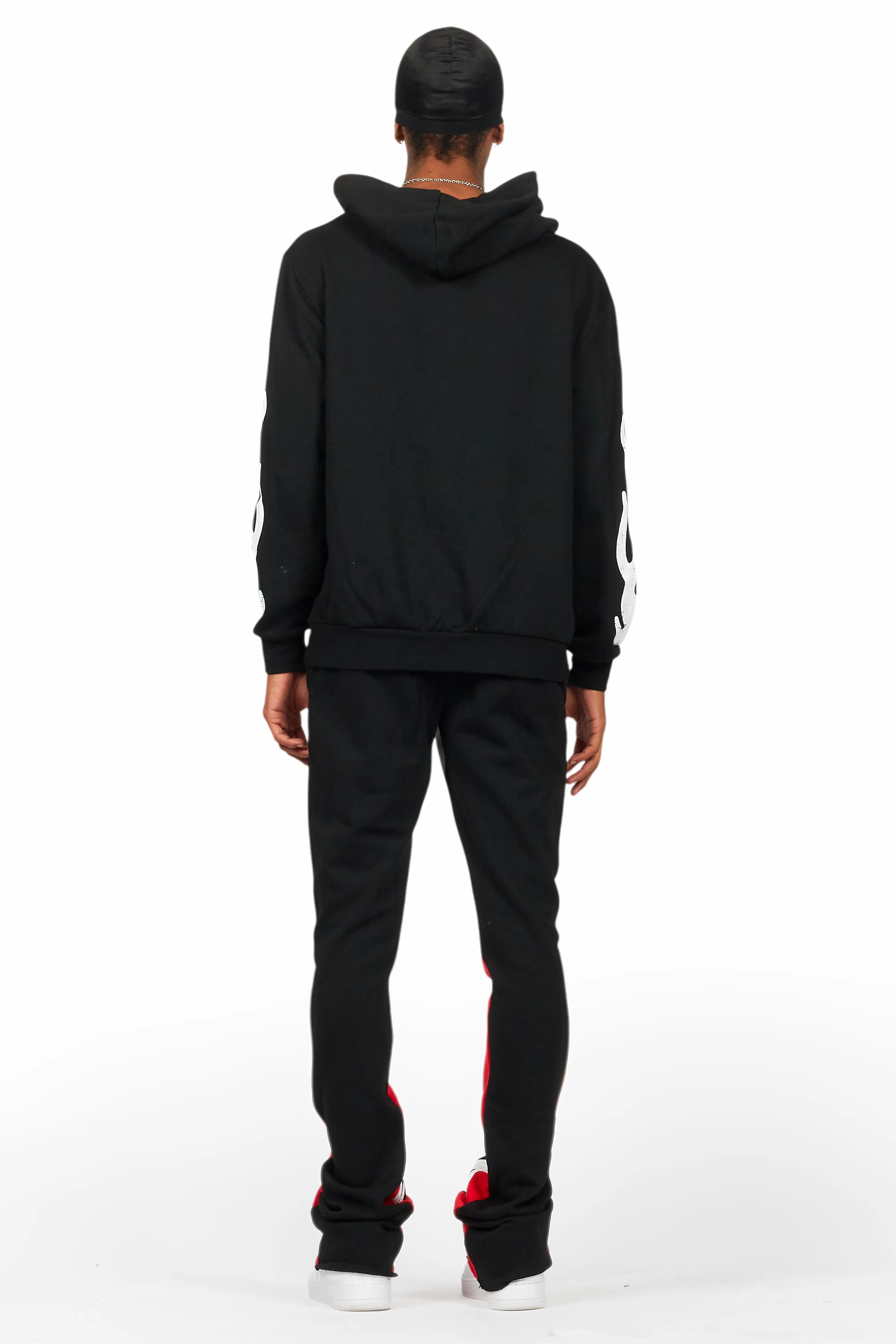 Amos Black/Red Hoodie/Stacked Flare Pant Set