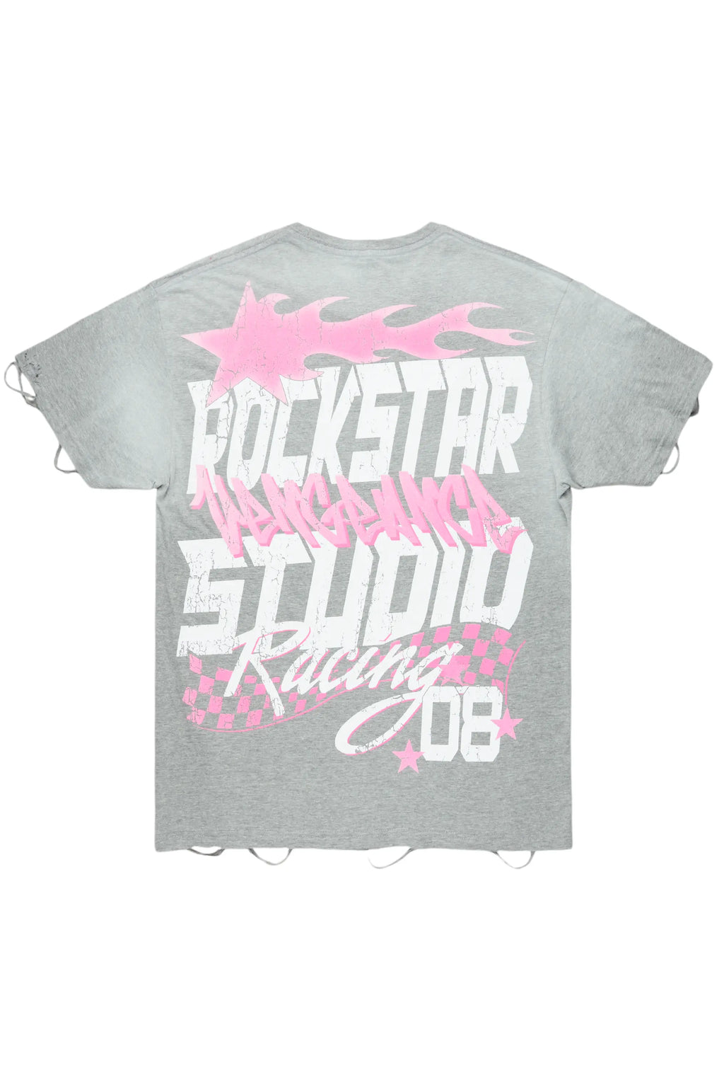 Anneso Grey Oversize Graphic T-Shirt