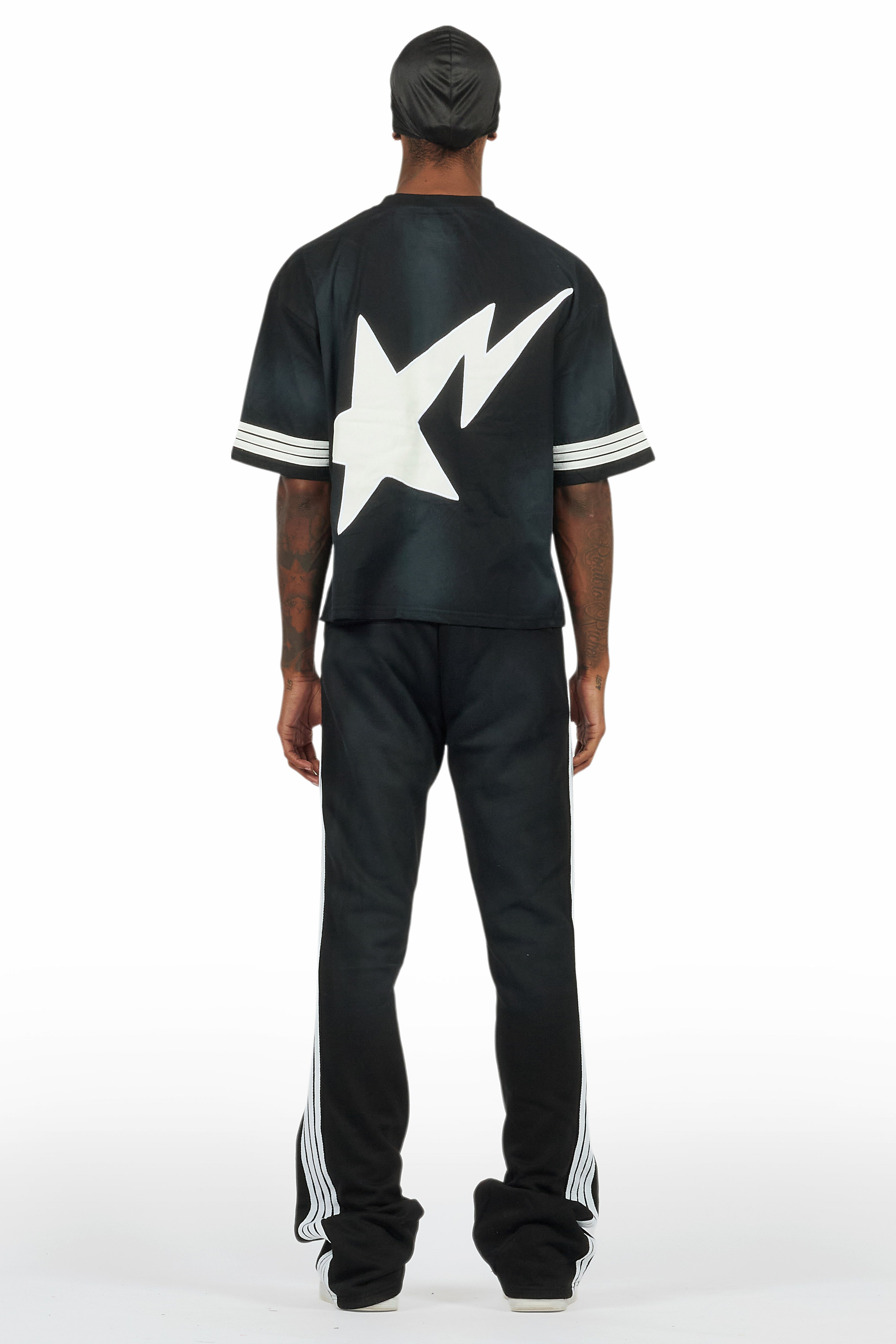 Gerrit Black T-Shirt/Stacked Flare Track Set