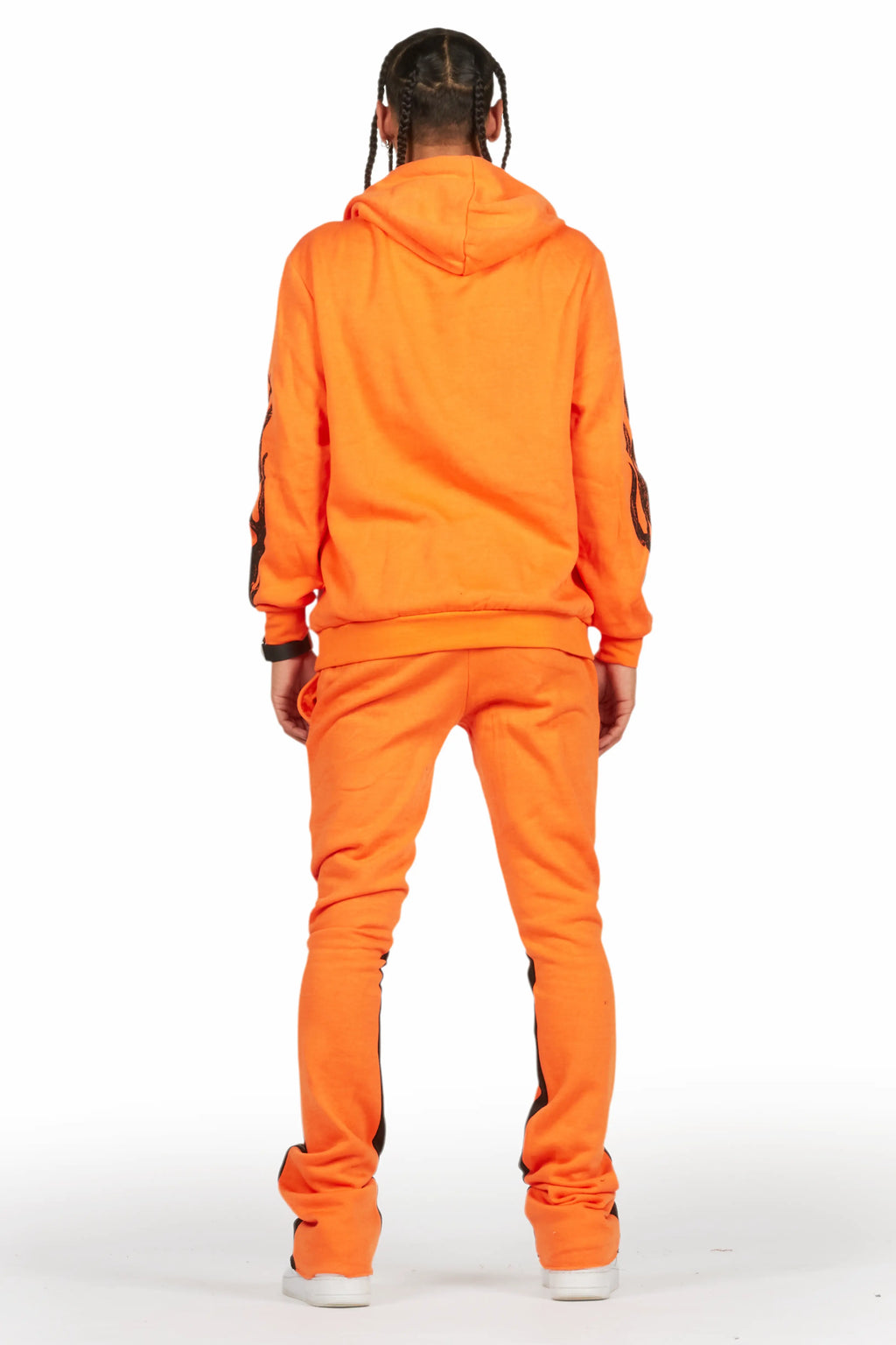 Amos Orange Hoodie/Stacked Flare Track Set