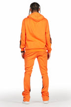 Amos Orange Hoodie/Stacked Flare Track Set