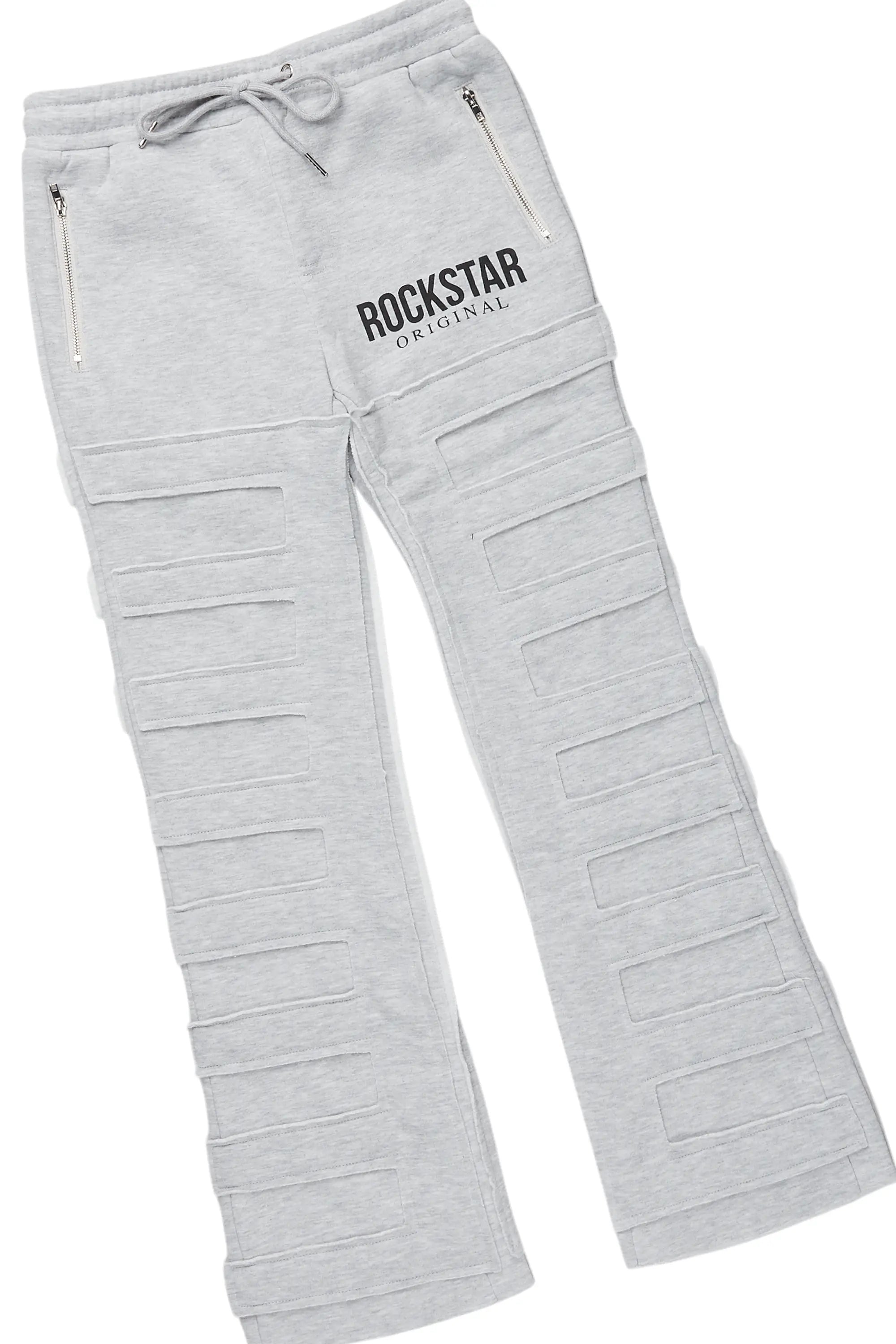 Boys Emilio White /Heather Grey T-Shirt Flare Sweat Pant Set