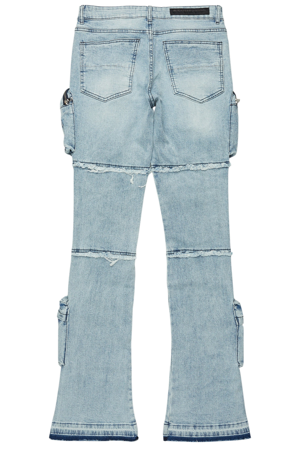 Shift Light Blue Stacked Flare Jean