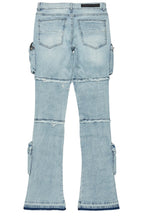 Shift Light Blue Stacked Flare Jean