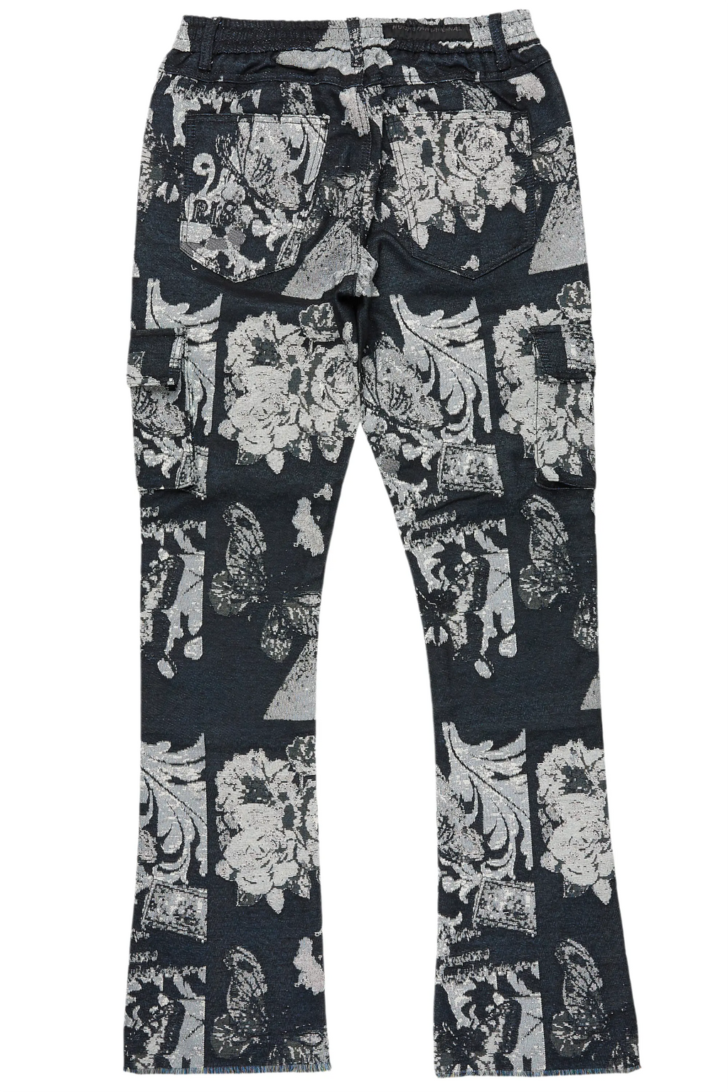 Girls Lamia Black Tapestry Stacked Flare Jean