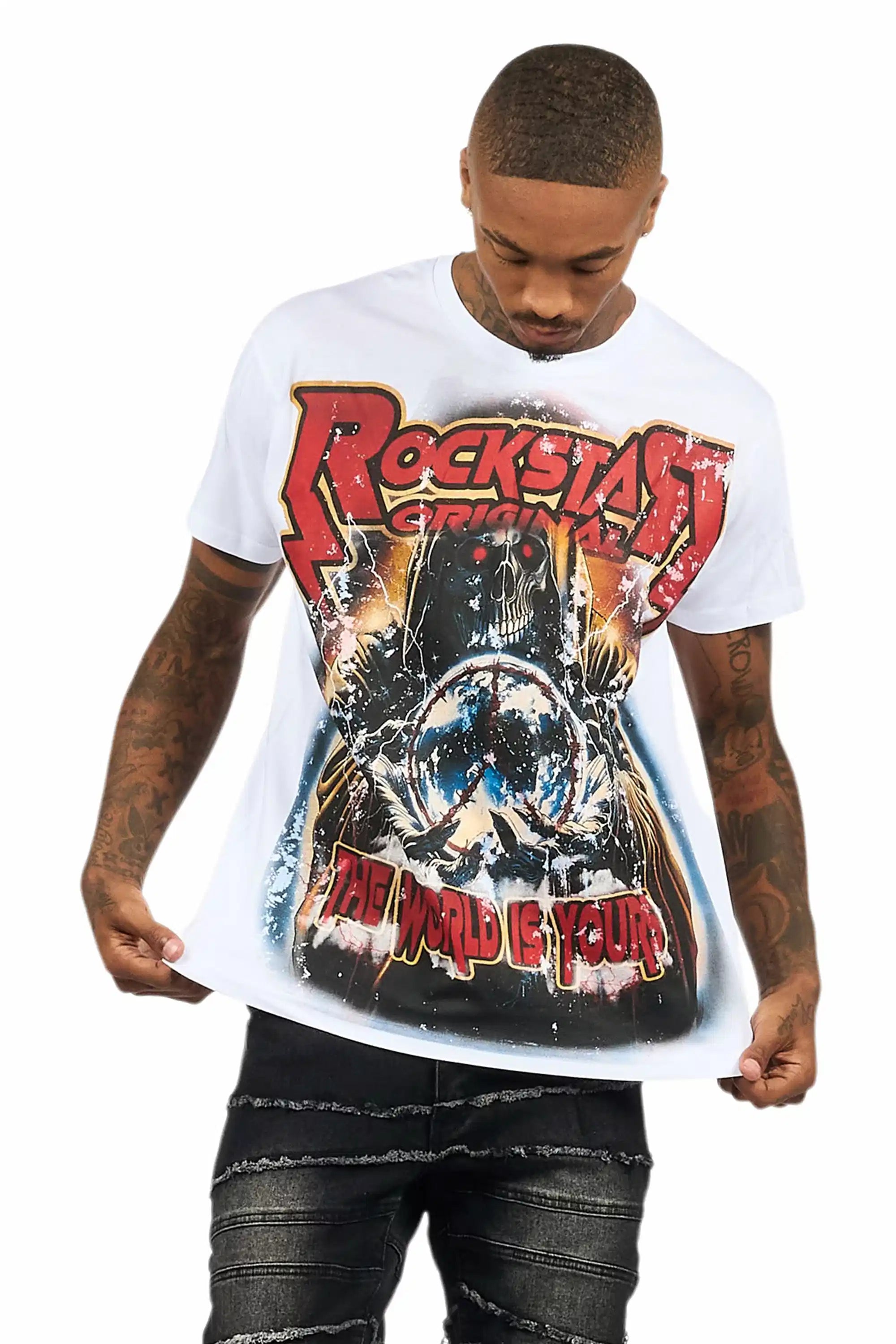 Lucian 2.0 White Oversized Graphic T-Shirt