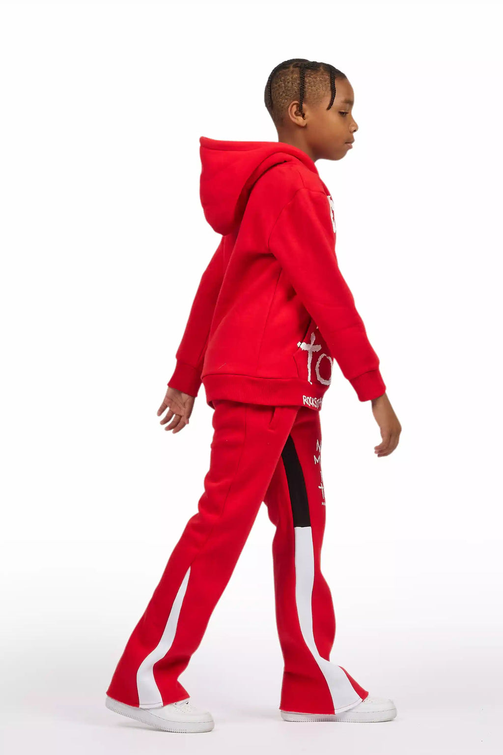 Boys M4 Toys Red/White Hoodie Stacked Flare Track Set