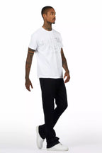 Pyrel Black/Black Rhinestone Stacked Flare Pant