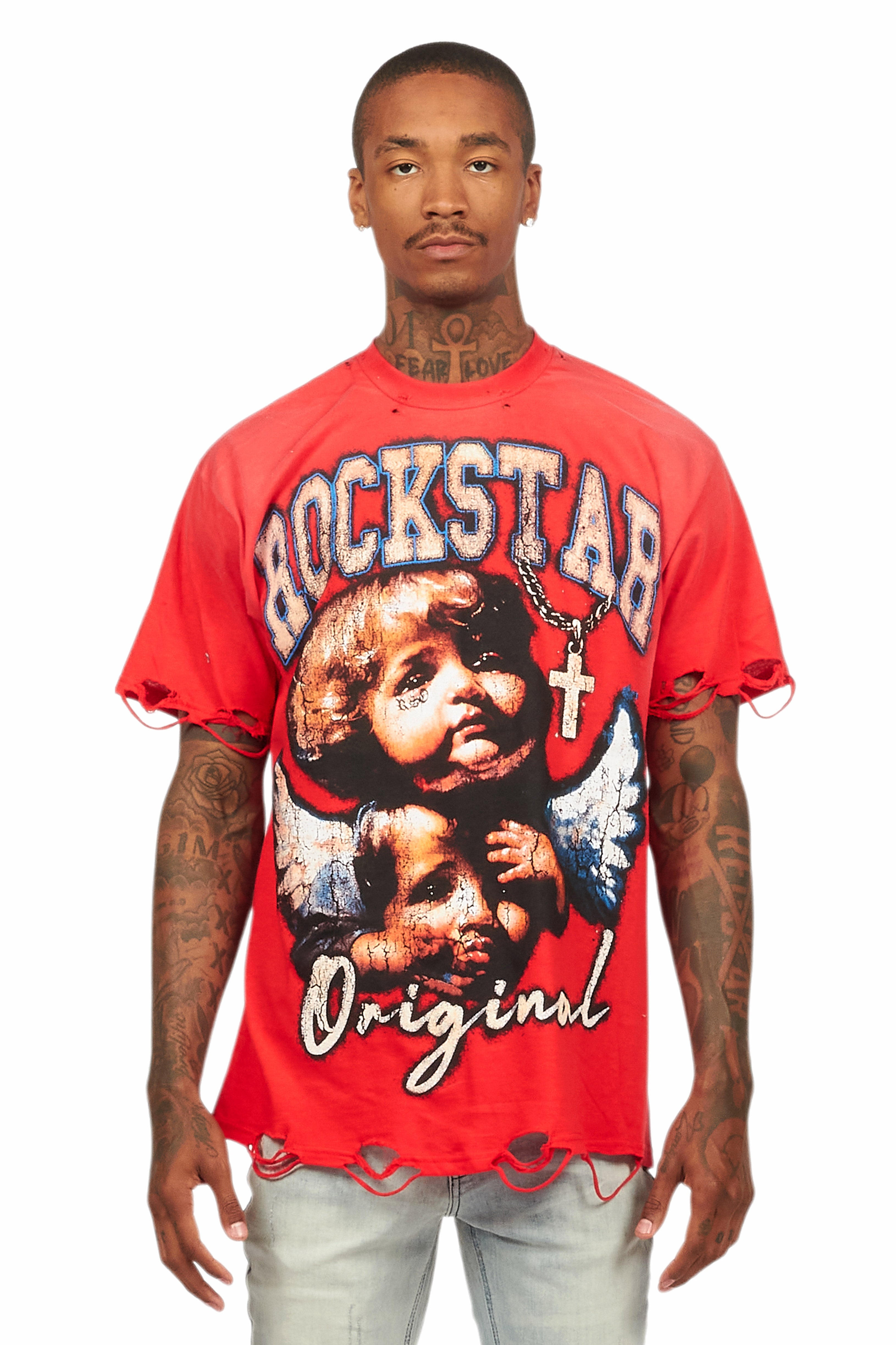 Deiter Red Oversized Graphic T-Shirt