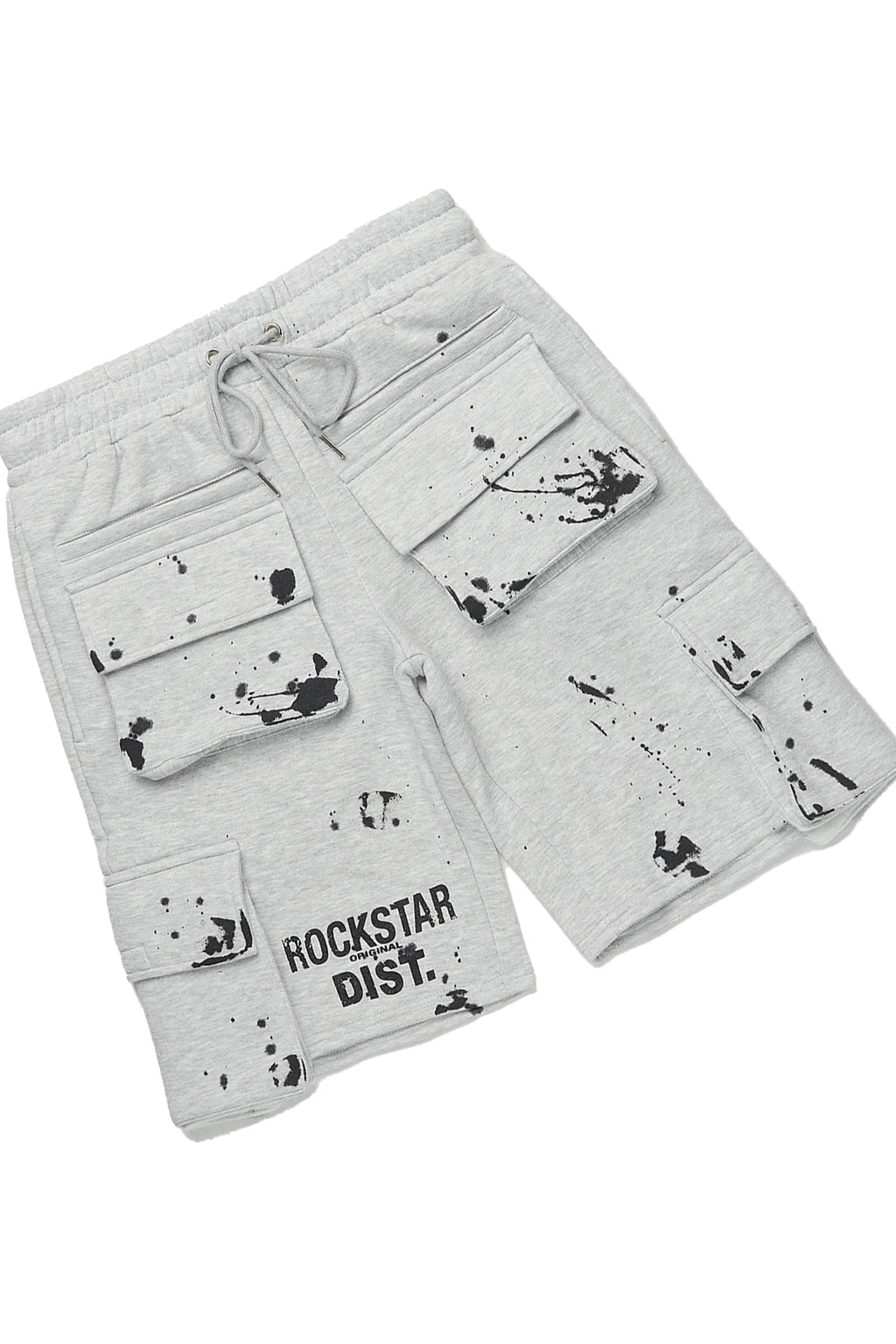 Raffer Heather Grey/Black T-Shirt Cargo Shorts Set