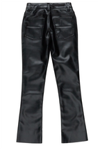 Girls Rikka Black PU Super Stacked Flarer Jean