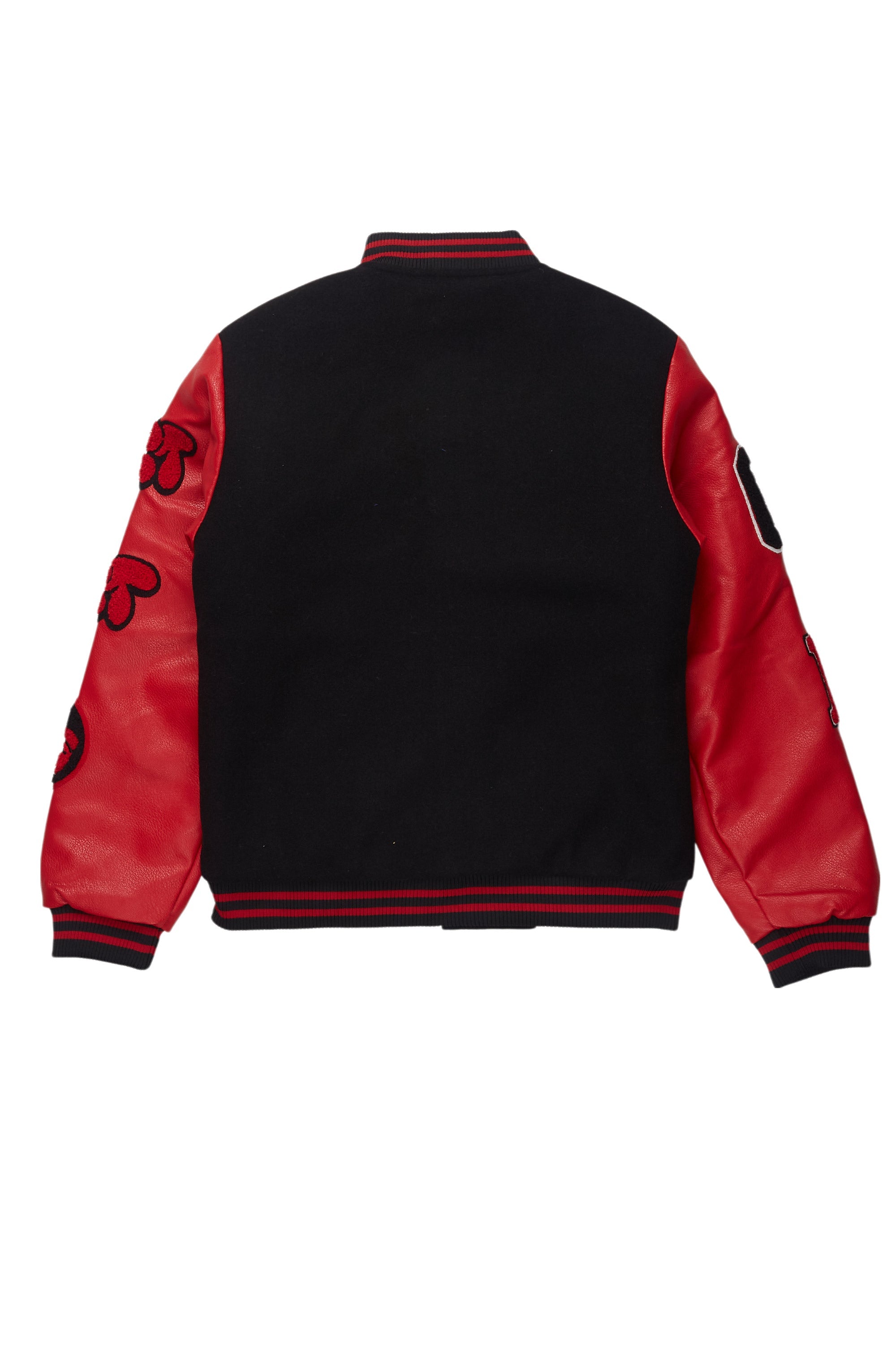 Boys Leslaw Red/Black Varsity Jacket