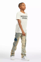 Boys Cermer Vintage Light Blue Flare Cargo Jean