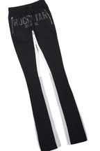 Sana Black T-Shirt/Stacked Track Pant Set