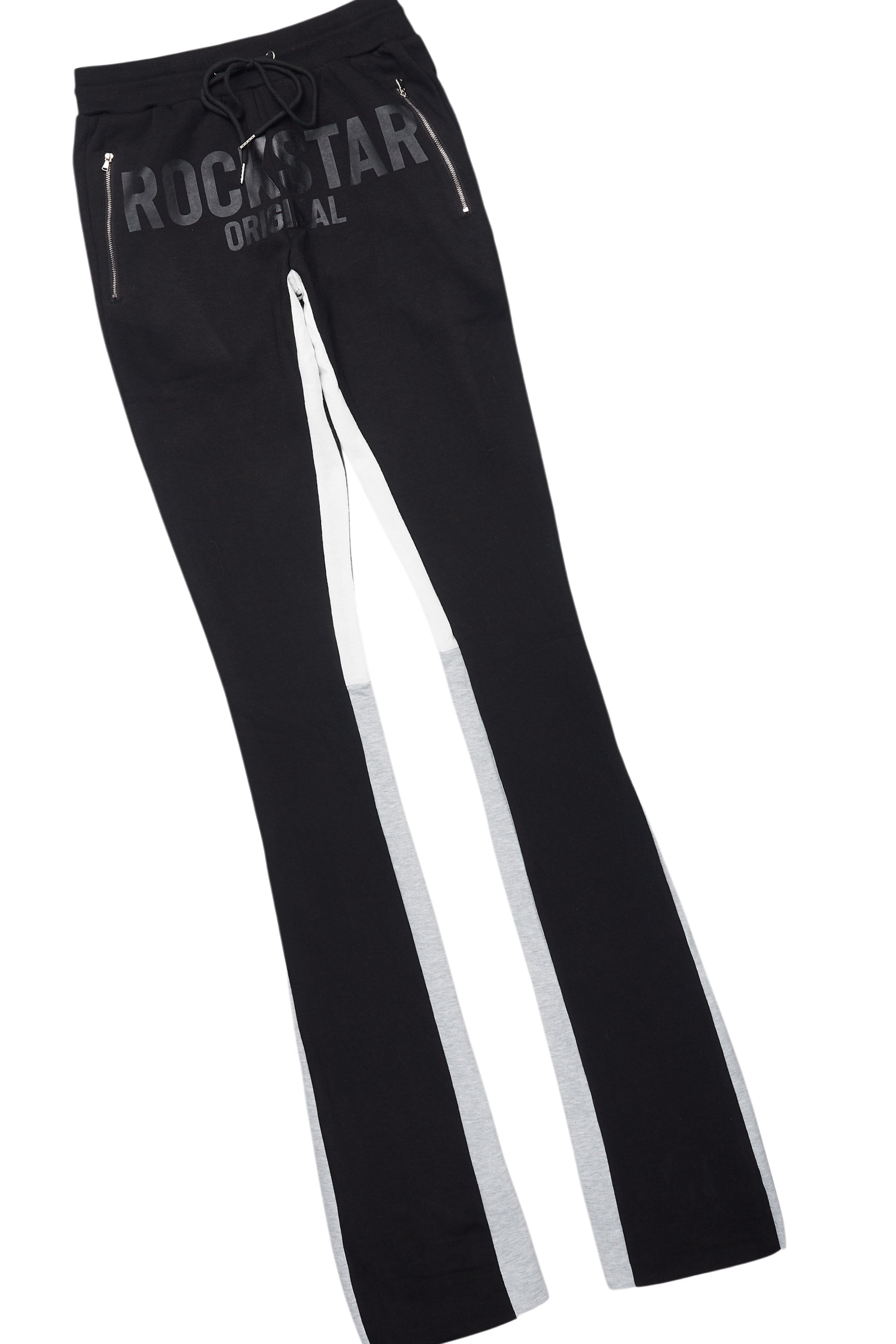 Sana Black T-Shirt/Stacked Track Pant Set