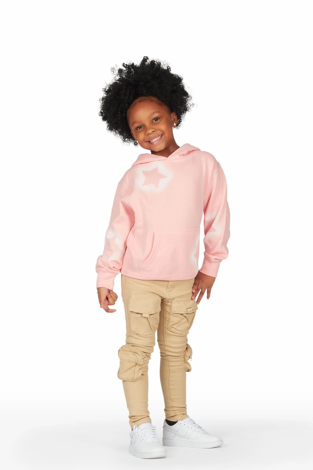 Girls Abby Pink Hoodie/Cargo Jean Set