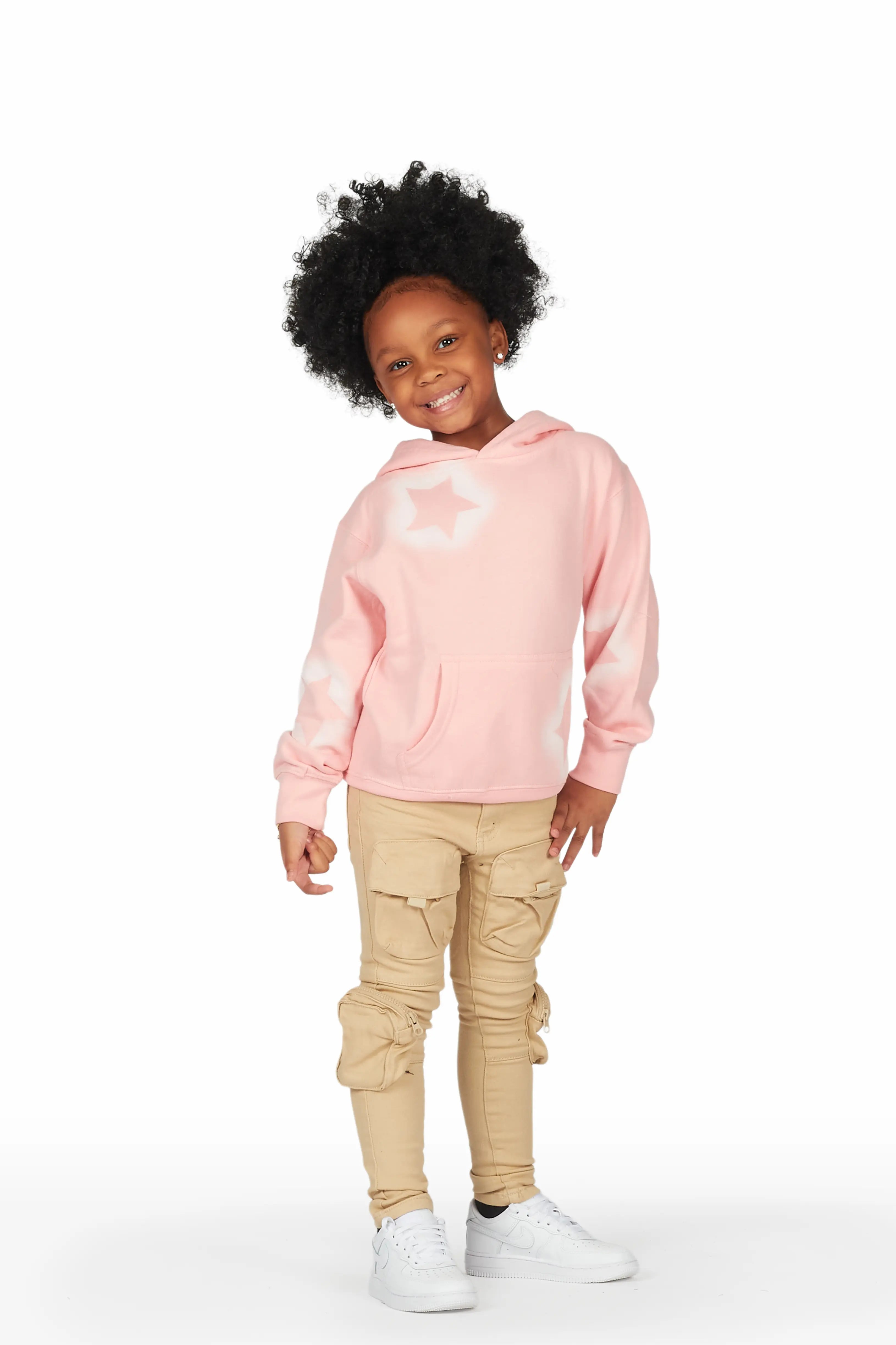 Girls Abby Pink Hoodie/Cargo Jean Set