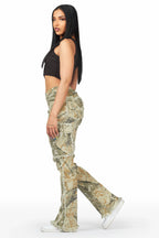 Kassidy Tree Camo Stacked Flare Jean