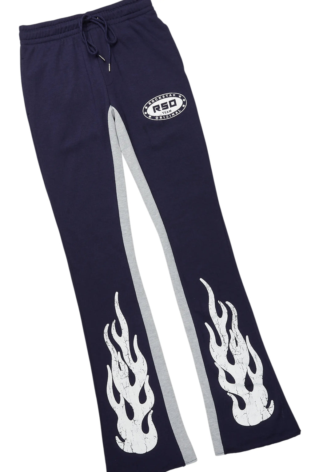 Amos White/Navy T-Shirt/Stacked Baggy Track Pant Set