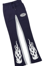 Amos White/Navy T-Shirt/Stacked Baggy Track Pant Set
