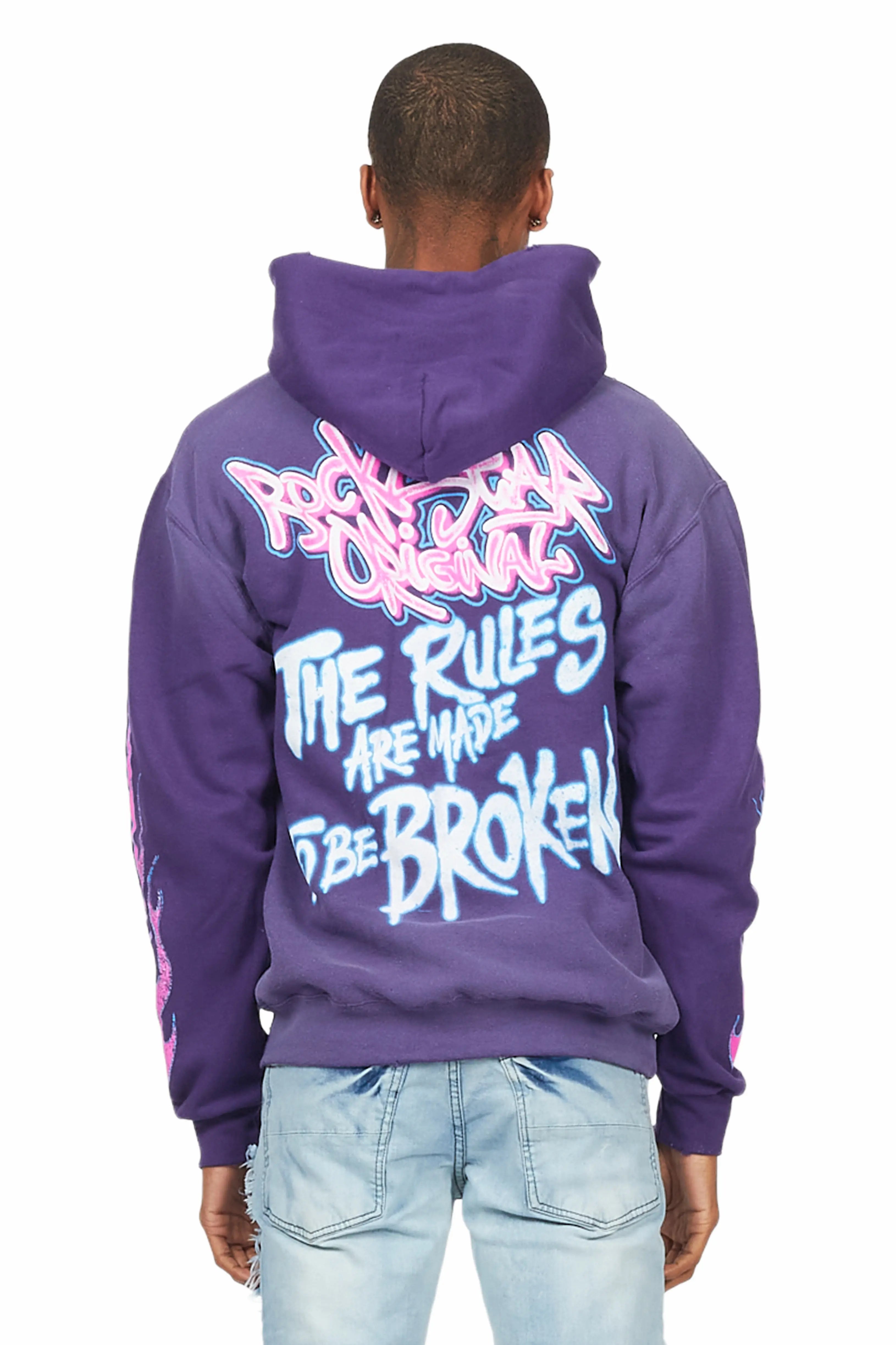Rafe Purple Graphic Hoodie