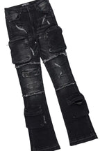 Keria Black Tee & Toniesha Dark Grey Jean Set