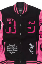 Leslaw Pink/Black Varsity Jacket
