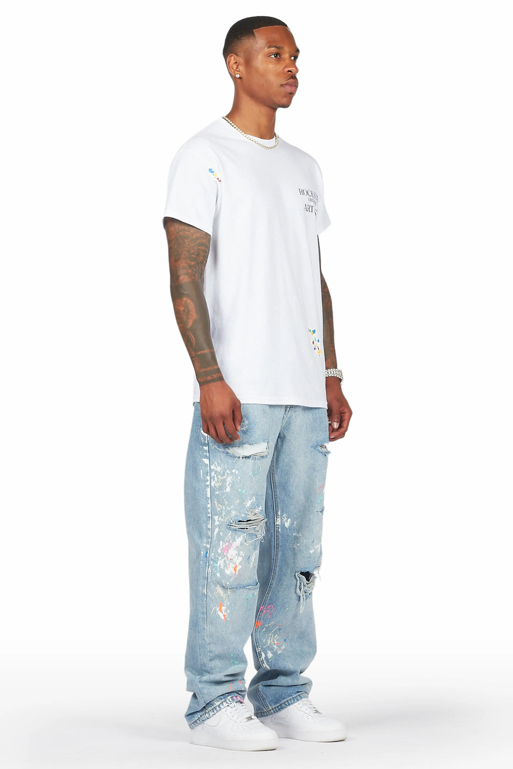 Zasha Light Blue Painter Baggy Jean