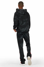 Nelly Black/Red Hoodie Stacked Flare Track Set