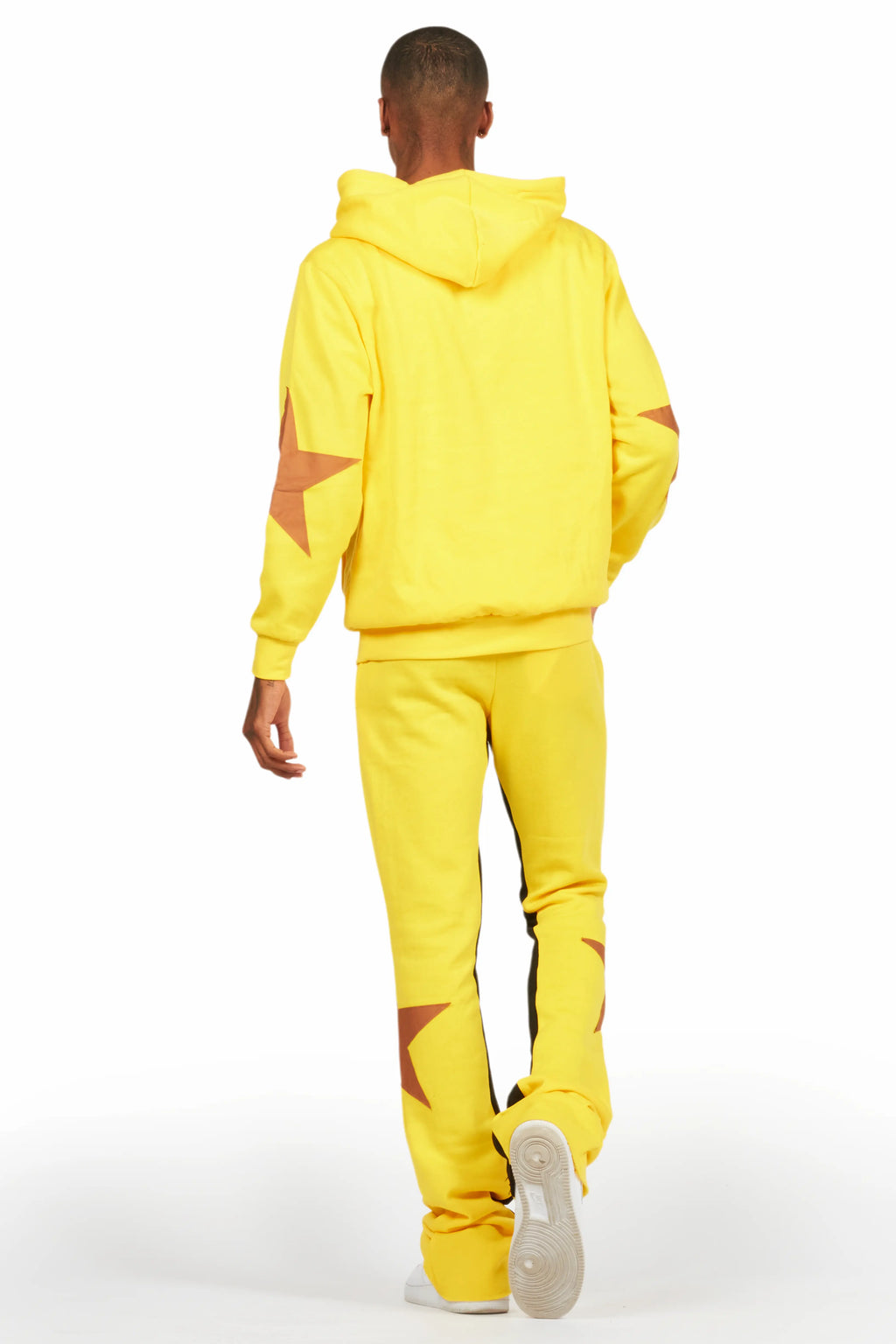 States Yellow Baggy Stacked Hoodie Track Set
