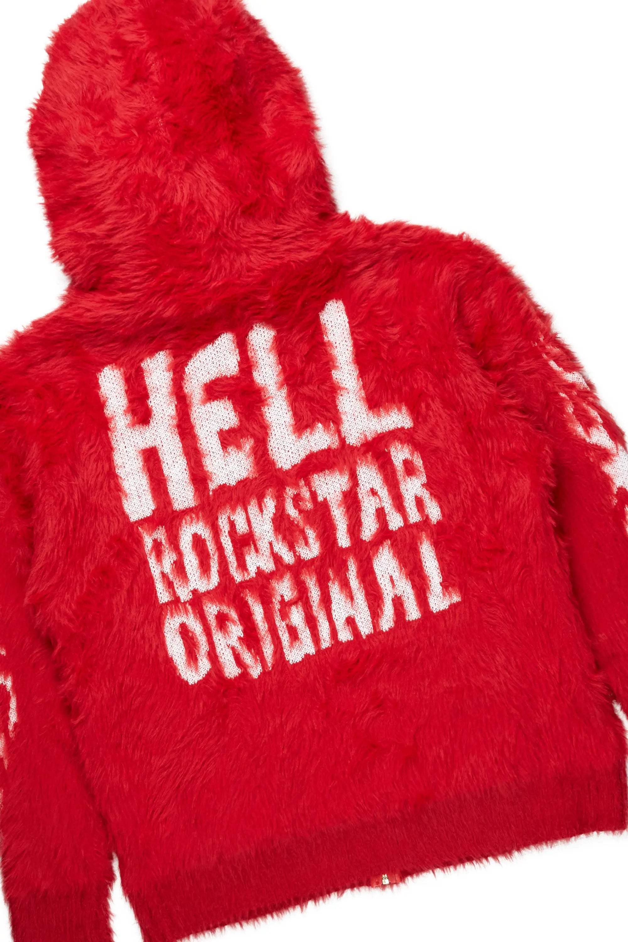 Toshio Red Stacked Flare Knitted Mohair Track Set