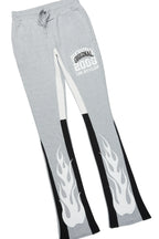 Edel Grey/White Hoodie/Stacked Flare Pant Set