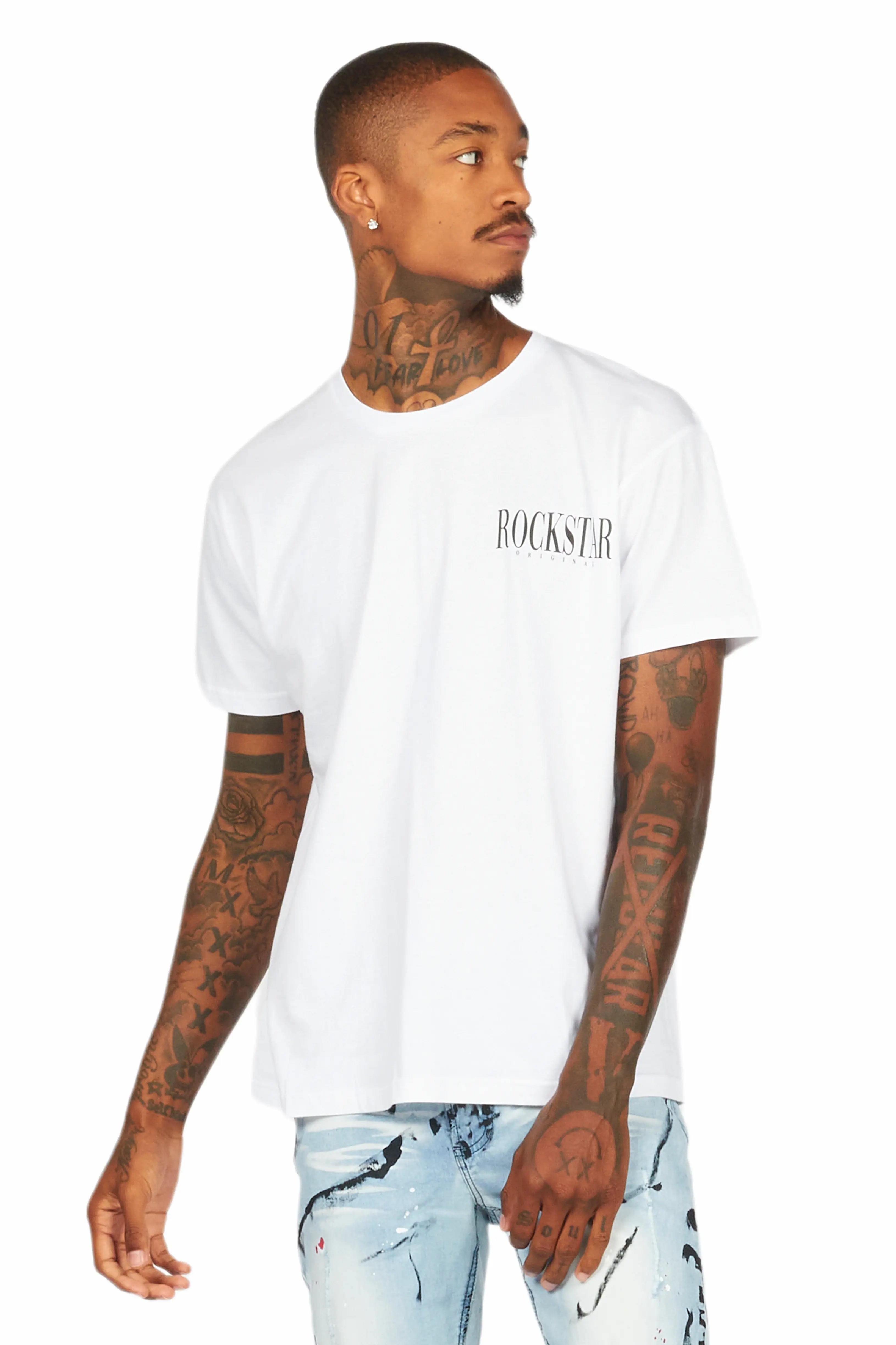 Dayte Nite White Graphic T-Shirt