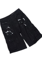 Bubble Black/White T-Shirt/Denim Short Set