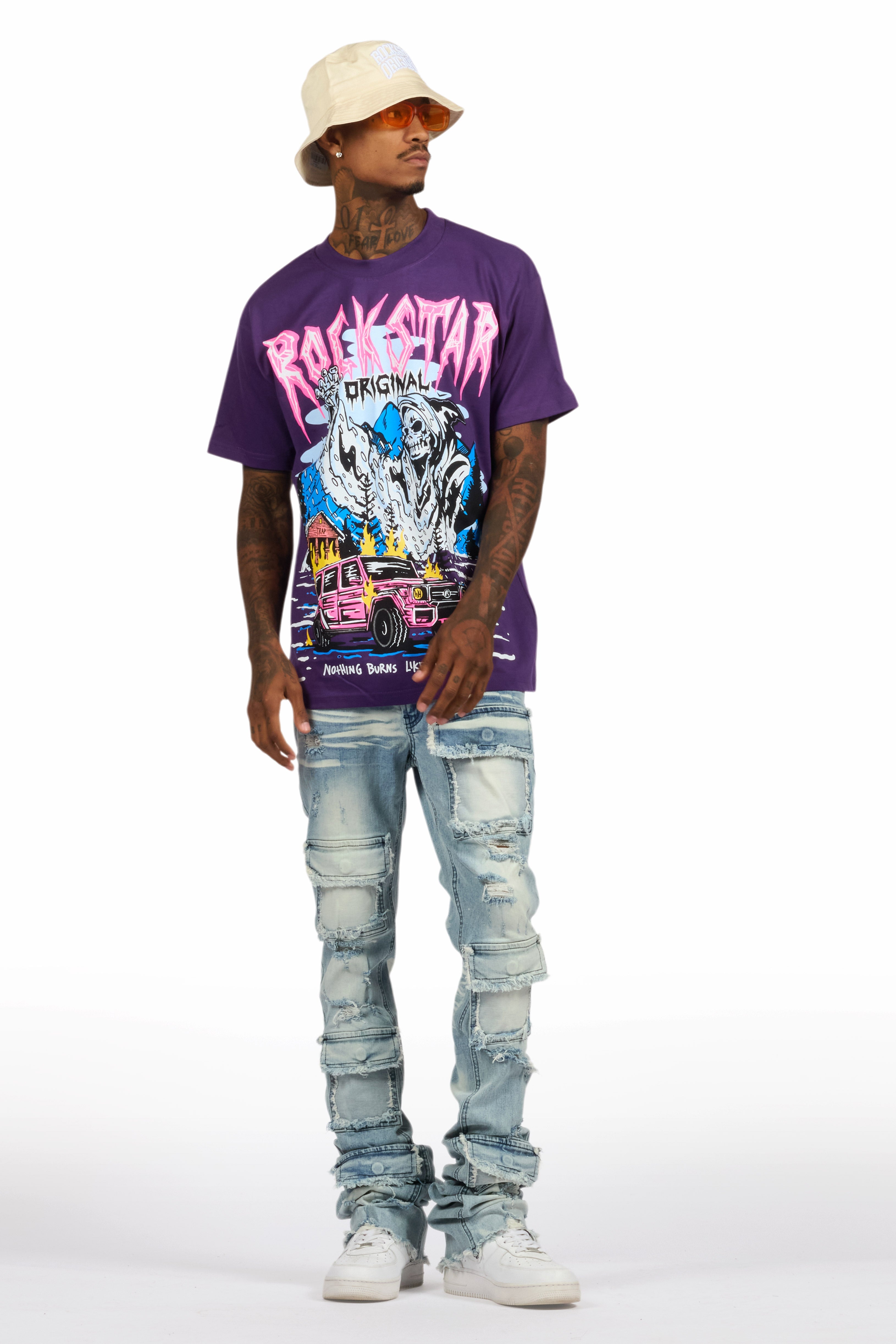 Kip Purple Oversized Graphic T-Shirt