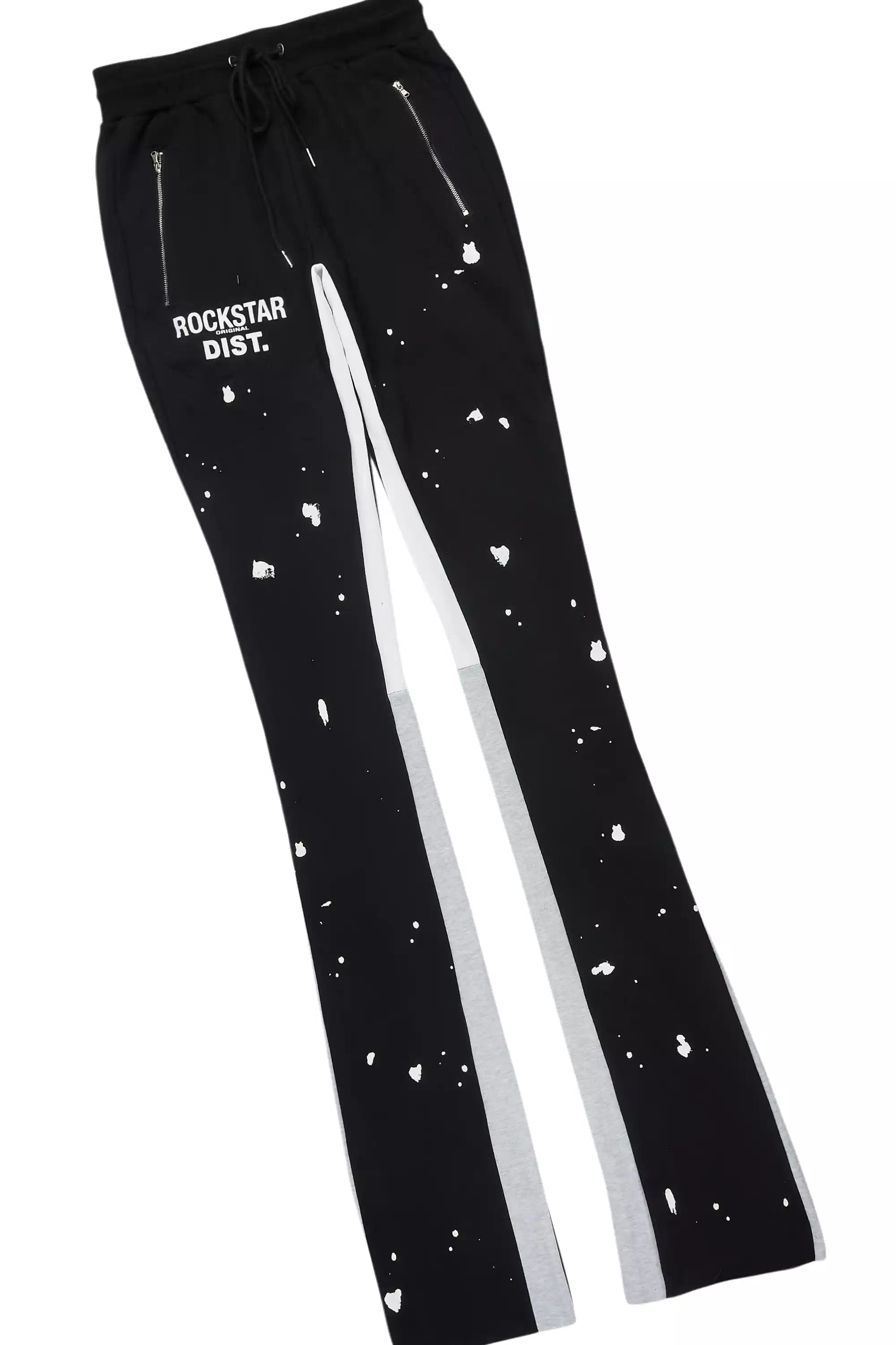 Raffer Black/White Hoodie/Super Stacked Flare Pant Set