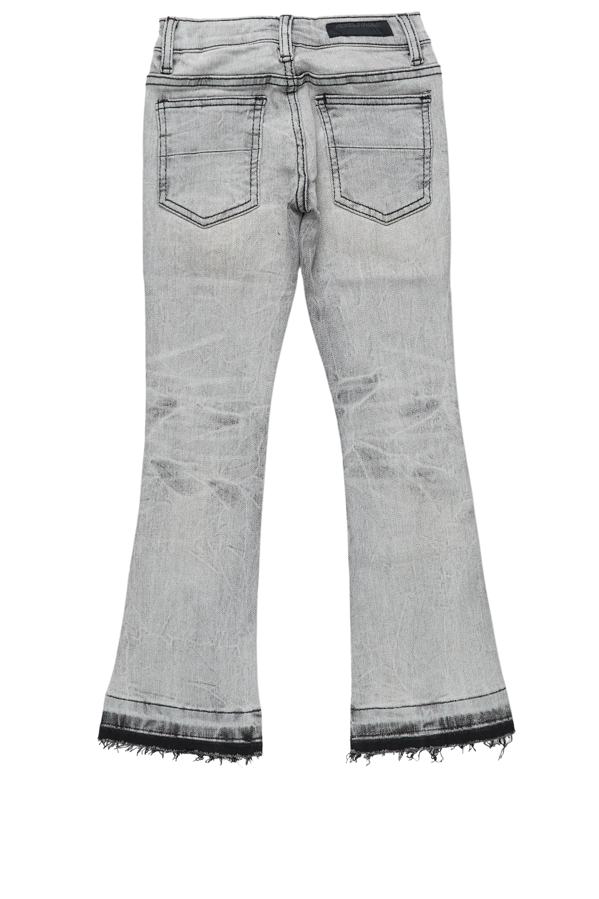 Boys Huxley Light Grey Super Stacked Flare Jean