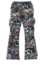 Boys Dalai Multi Stacked Tapestry Flare Jean