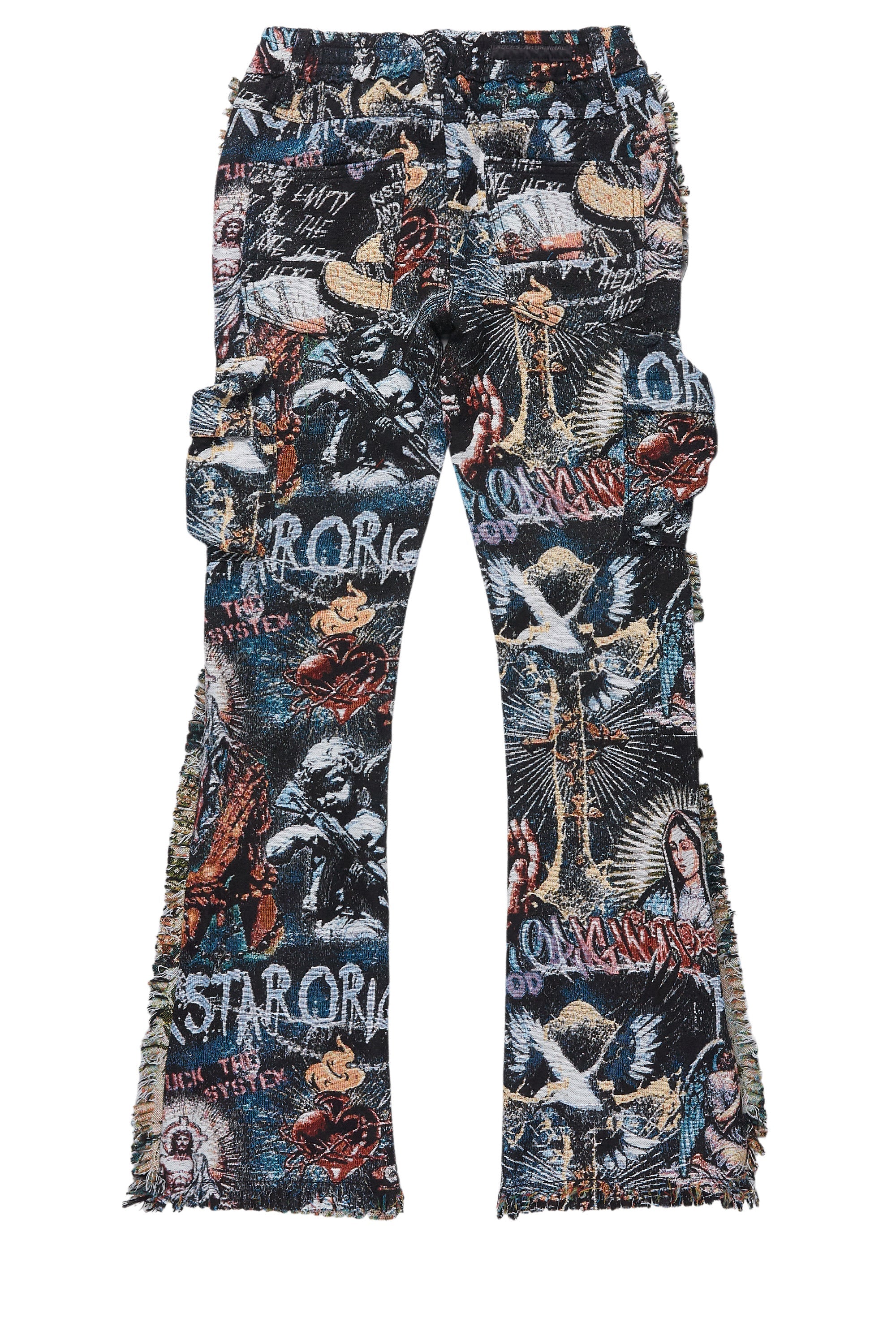 Boys Dalai Multi Stacked Tapestry Flare Jean