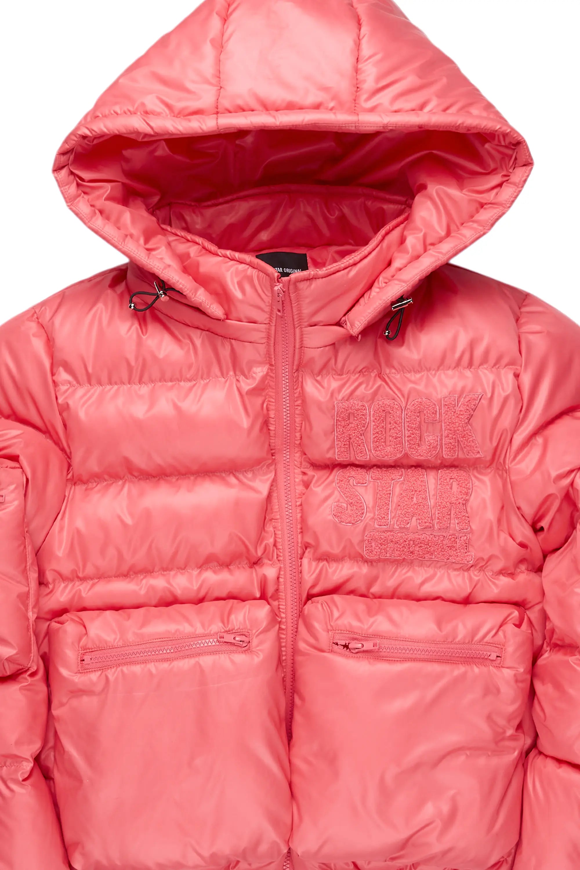 Keisha Pink Cargo Puffer Jacket