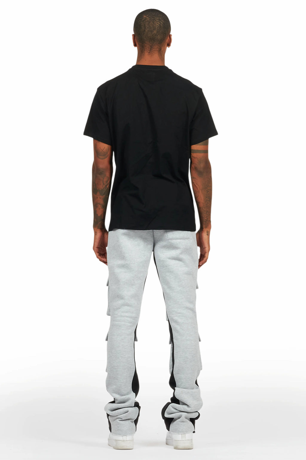 Antoon Heather Grey T-Shirt/Stacked Flare Track Set