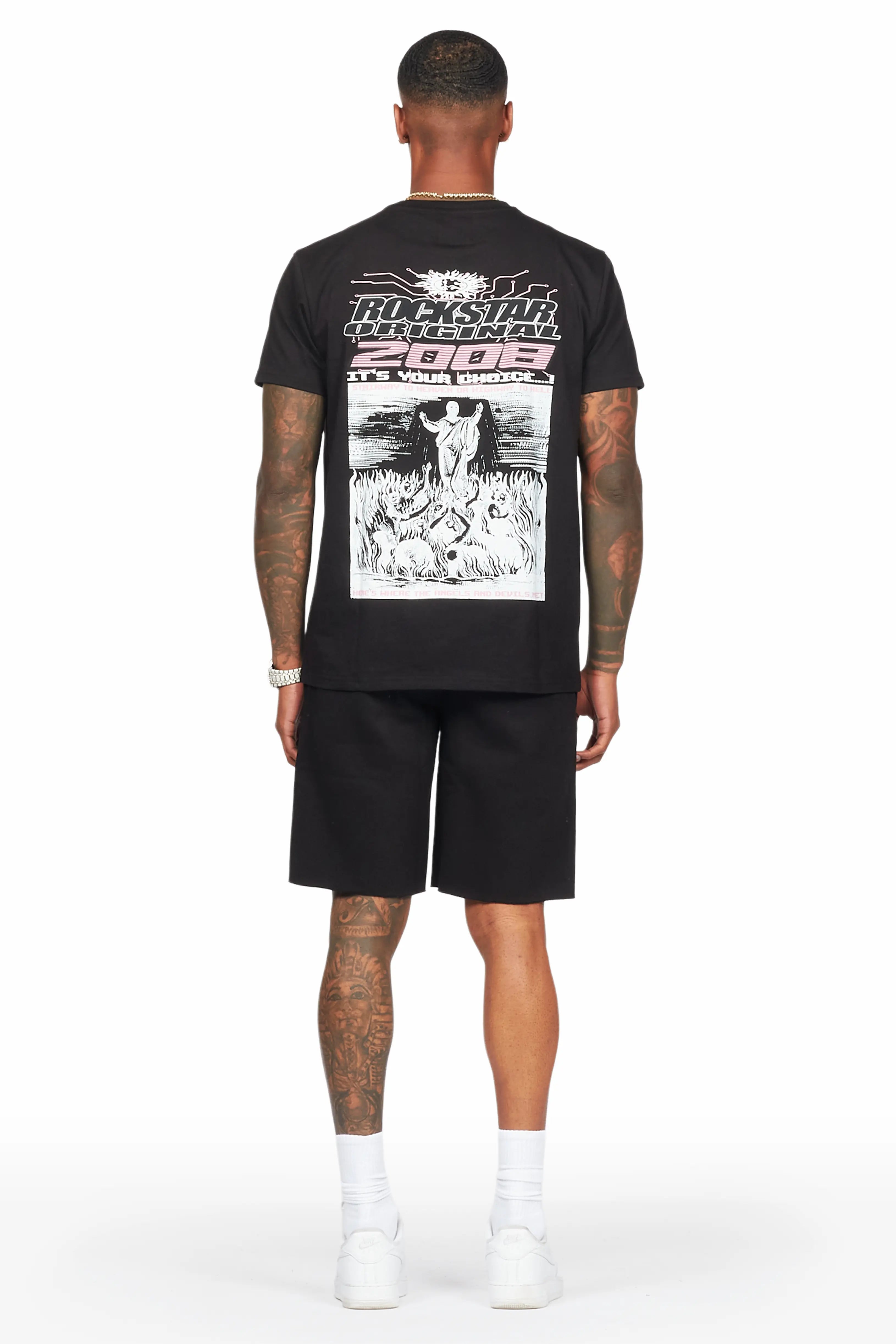 Sky Black T-Shirt/Short Set